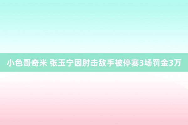 小色哥奇米 张玉宁因肘击敌手被停赛3场罚金3万